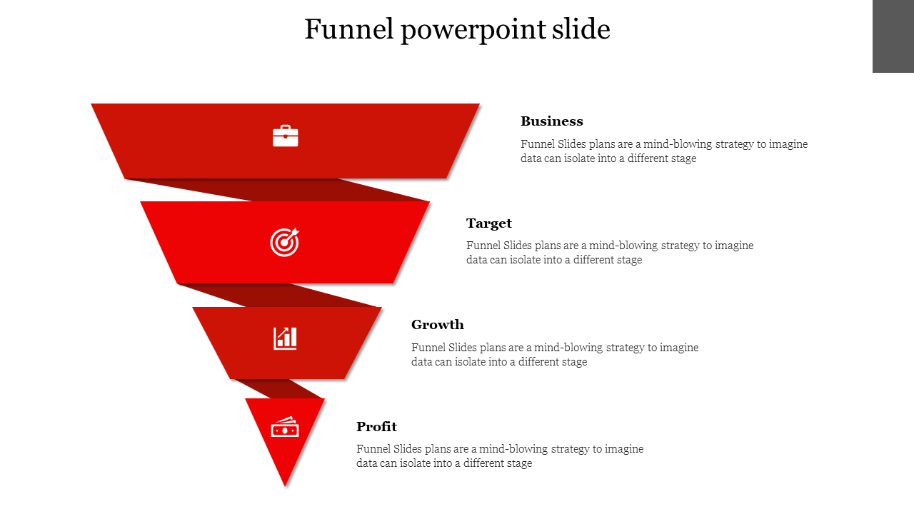Funnel PowerPoint slide-Red